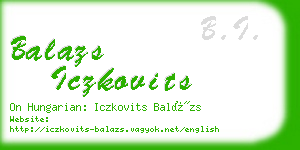 balazs iczkovits business card